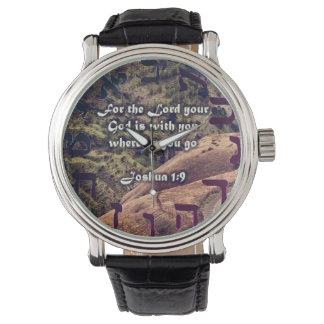 Christelijk Bijbelhorloge Jozua 1:9 Hebreeuws Jesu Horloge