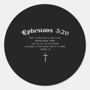 Christelijk Bijbelvers Efeziërs 3_20 Bid Kracht Ba Ronde Sticker