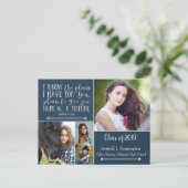 Christelijk Bijbelvers Fotocollage Afstuderen Briefkaart (Staand voorkant)