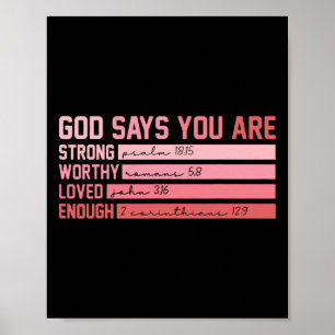 Christelijk Bijbelvers: God zegt dat je Valentijn Poster