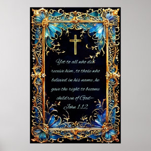 Christelijk Bijbelvers Johannes 1:12 Poster