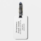 Christelijk Bijbelvers, Lone Tree, Stralen van de Bagagelabel (Achterkant verticaal)