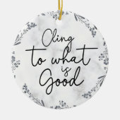 Christelijk Bijbelvers Script Typografie Marmer Keramisch Ornament (Voorkant)