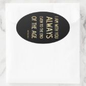 Christelijk Bijbelvers uit de Schrift - Matteüs 28 Ovale Sticker (Tas)