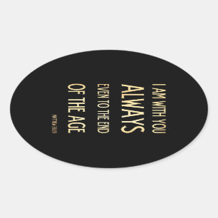 Christelijk Bijbelvers uit de Schrift - Matteüs 28 Ovale Sticker