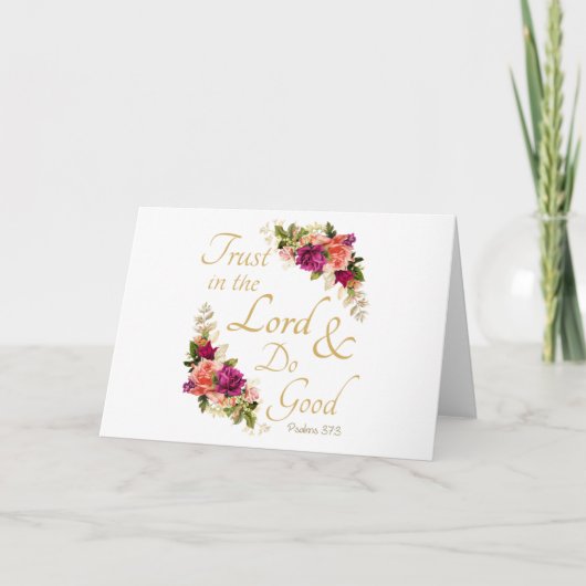 Christelijk Bijbelvers: Vertrouw op de Heer Kaart (Voorkant)