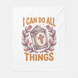 Christelijk Bloemig Geloofs Citaat Vintage T-shirt Fleece Deken