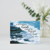 Christelijk Briefkaart, God Creëer, Oceaan, Religi Briefkaart (Staand voorkant)