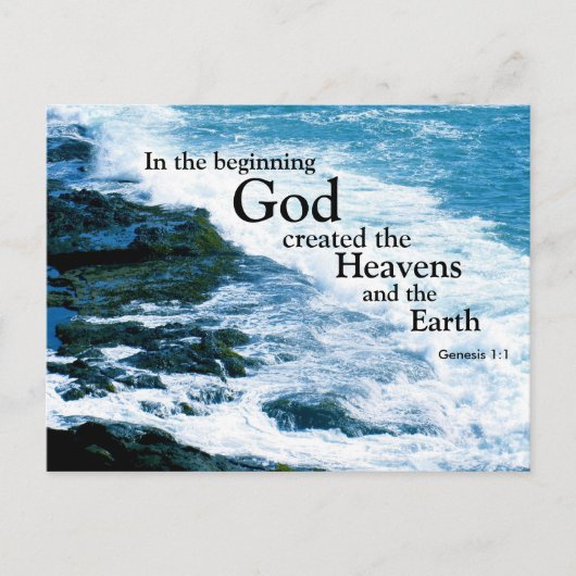 Christelijk Briefkaart, God Creëer, Oceaan, Religi Briefkaart (Voorkant)