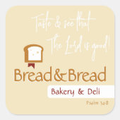 Christelijk Brood Logo | Bakkerij Cafe Gemeenschap Vierkante Sticker (Voorkant)