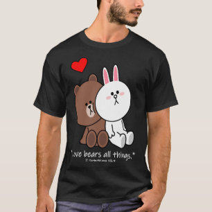 Christelijk bruin Beer Cony Bunny Rabbit Love Bere T-shirt