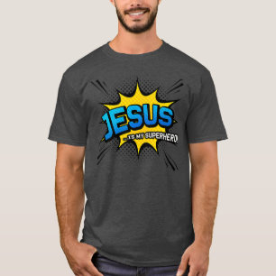 Christelijk cadeau Jesus is mijn superheld Fun Com T-shirt