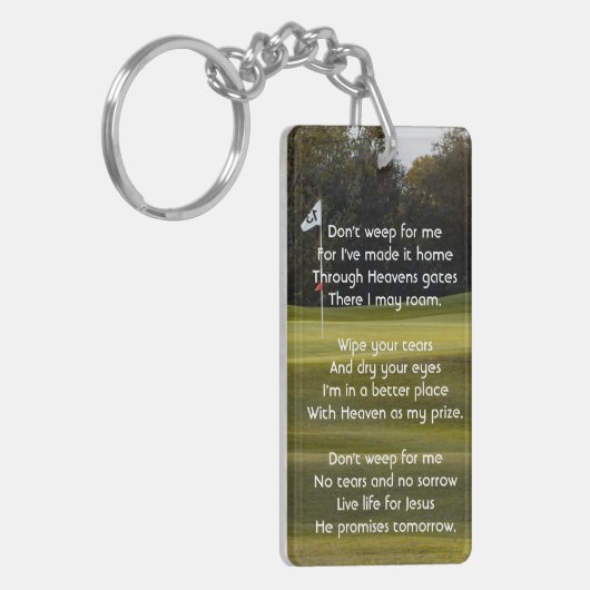 Christelijk Celebration Life Keepsake Golfen Sleutelhanger (Voorkant Links)