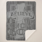 Christelijk Christuskruis in Steengrijs T-shirt Sherpa Deken (Voorkant)