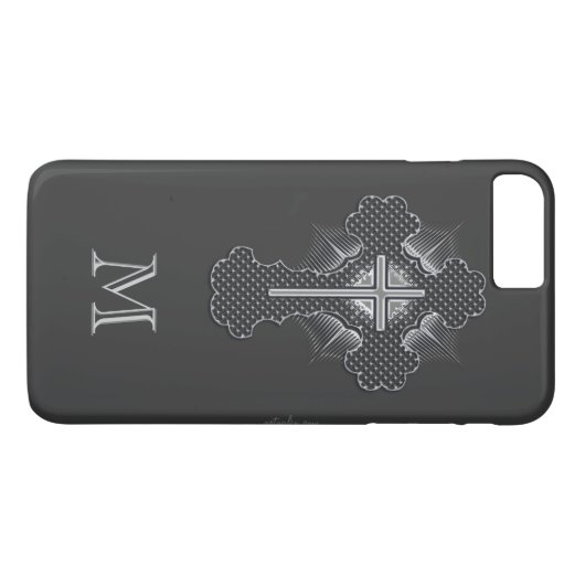 Christelijk chroomkleurig monogram Case-Mate iPhone case (Achterkant (Horizontaal))