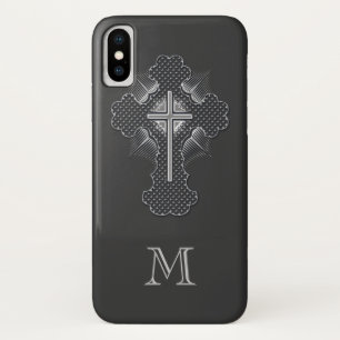 Christelijk chroomkleurig monogram iPhone x hoesje