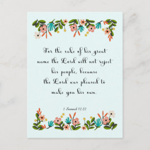 Christelijk citaat art. 1 Samuel 12:22 Briefkaart