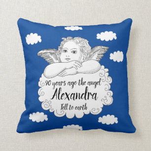 Christelijk Cloud Angel Happy 90th Birthday Blue Kussen