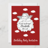 Christelijk Cloud Angel Happy 90th Birthday Red Kaart (Voorkant)