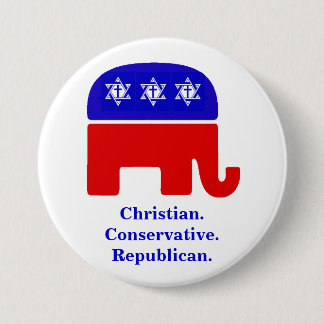 Christelijk. Conservatief. Republikein. Ronde Button 7,6 Cm