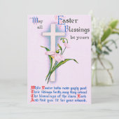 Christelijk Cross Easter Lily Gedicht Kaart (Staand voorkant)
