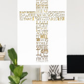 Christelijk Cross-gouden Bijbel Veres Poster (Thuiskantoor)