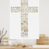 Christelijk Cross-gouden Bijbel Veres Poster (Keuken)