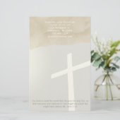 Christelijk Cross Stationery op grijs Briefpapier (Staand voorkant)