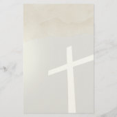 Christelijk Cross Stationery op grijs Briefpapier (Achterkant)