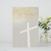 Christelijk Cross Stationery op grijs Briefpapier (Staand voorkant)