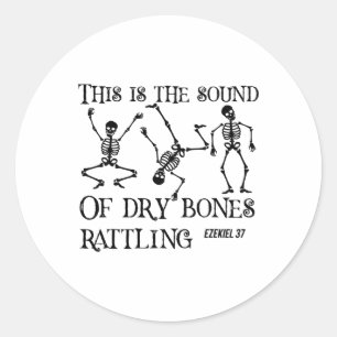 Christelijk Dancing Skelet Dry Bone Rattling Bible Ronde Sticker
