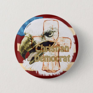 Christelijk-democratische ronde pen ronde button 5,7 cm