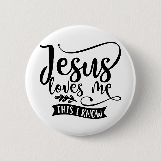 Christelijk design Jezus houdt van me Ronde Button 5,7 Cm (Voorkant)