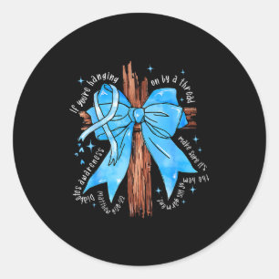 Christelijk Diabetes Bewustzijn Blauwe Lint Kruis Ronde Sticker
