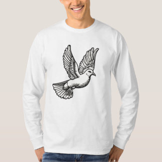Christelijk Duif Heren T-shirt met Lange Mouwen