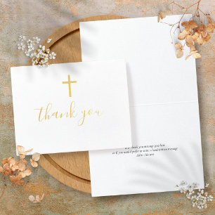 Christelijk elegante script bedankje folie kaarten