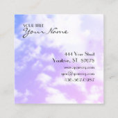 Christelijk etherisch leven, dwars en cloud vierkante visitekaartje (Achterkant)