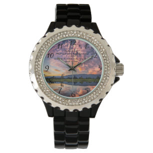 Christelijk Faith kruis met Psalm 25:12 Horloge