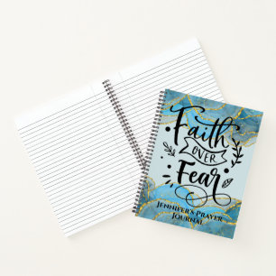 Christelijk Faith Quote Modern Elegant Blue Agate Notitieboek