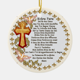 Christelijk Frans Onze Vader gebed  Keramisch Ornament