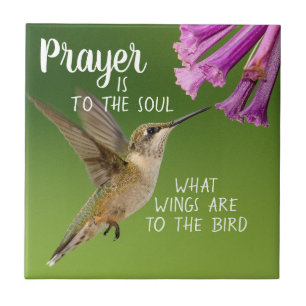Christelijk gebed is voor Soul Wings Bird Hummingb Tegeltje