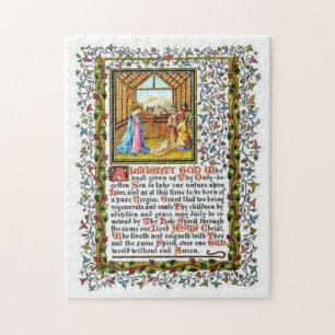 Christelijk gebed met nativiteit legpuzzel