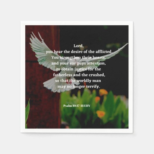 Christelijk gebed voor Comfort Psalm 10:17-18 Bijb Servet (Voorkant)