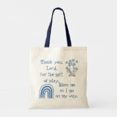 Christelijk Gebed voor kinderen Blauw | Tote Bag (Achterkant)