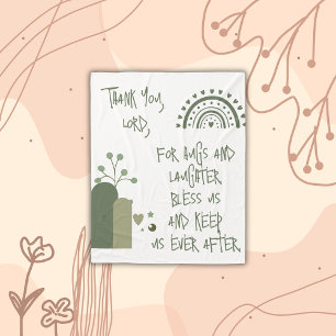 Christelijk Gebed voor kinderen Olive Green   Fleece Deken