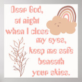 Christelijk Gebed voor kinderen Roze | Poster (Voorkant)