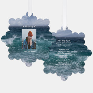 Christelijk gedicht herinnering aan de oceaan zee ornament kaart