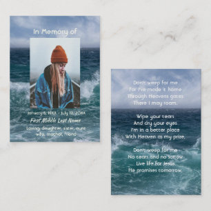 Christelijk gedicht herinnering aan de oceaan zee visitekaartje