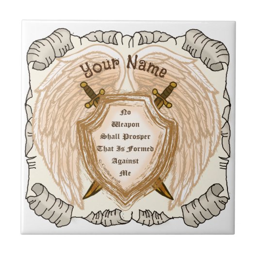 Christelijk Geen Weapon zal Prosper aangepaste naa Tegeltje (Voorkant)