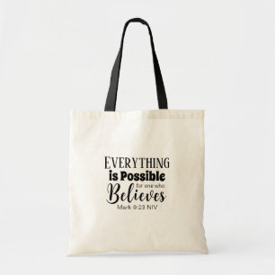 Christelijk Geloof Bijbelvers Geloven Zwart Tote Bag